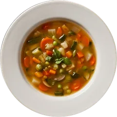 Salon de jeux de Québec, set as a plate of vegetable soup